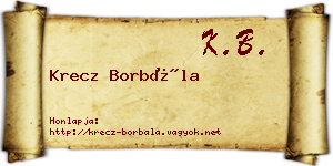 Krecz Borbála névjegykártya
